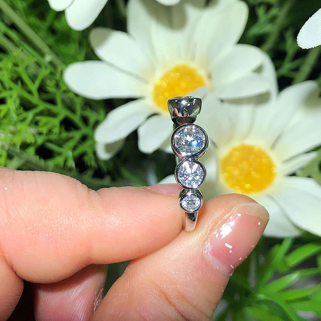 3ct Round Cut White Sapphire Eternity Ring