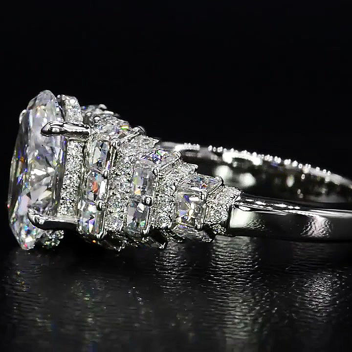 7ct Oval Cut White Sapphire Engagement Ring