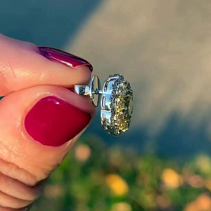 Oval Cut Yellow Sapphire Stud Earrings