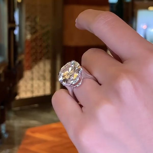 6ct Oval Cut White Sapphhire Engagement Ring