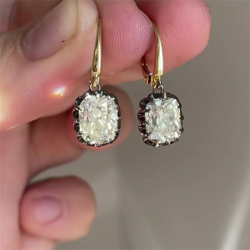 Cushion Cut White Sapphire Earrings