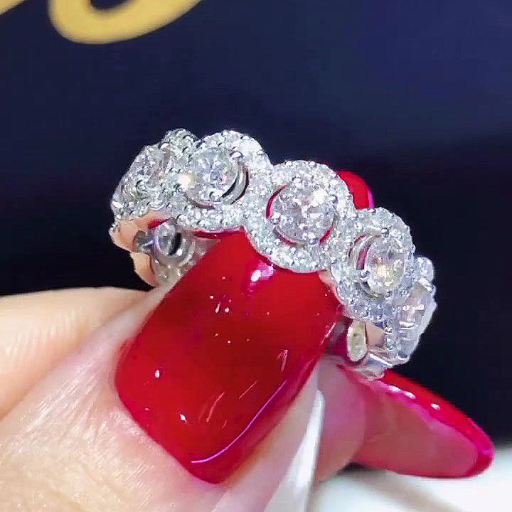 5.25ct Round Cut White Sapphire Eternity Ring