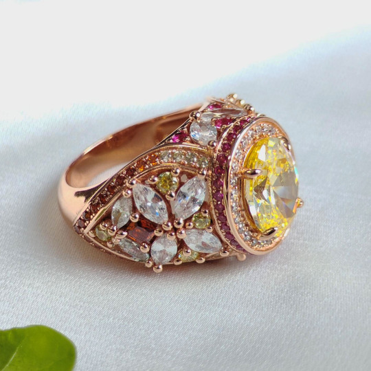 4ct Oval Cut Yellow Sapphire Engagement Ring