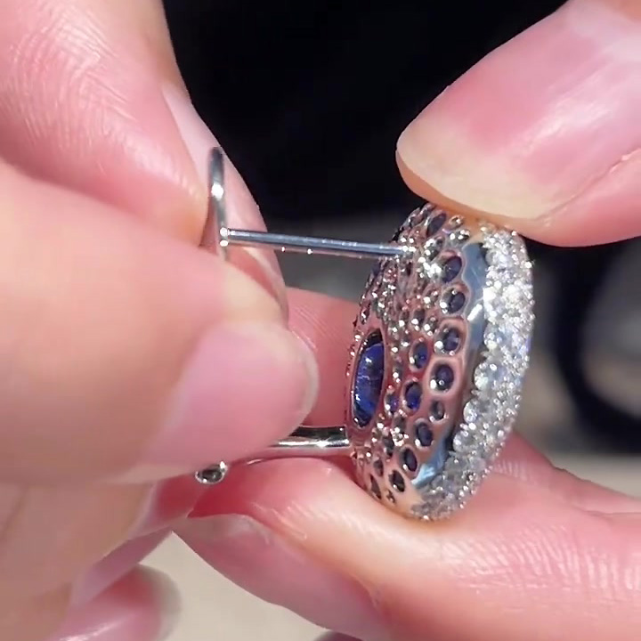 Round Cut Blue Sapphire Stud Earrings