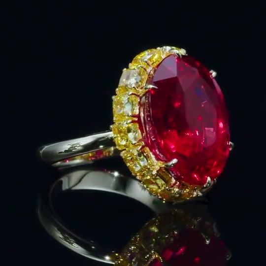 8ct Oval Cut Ruby Sapphire Engagement Ring
