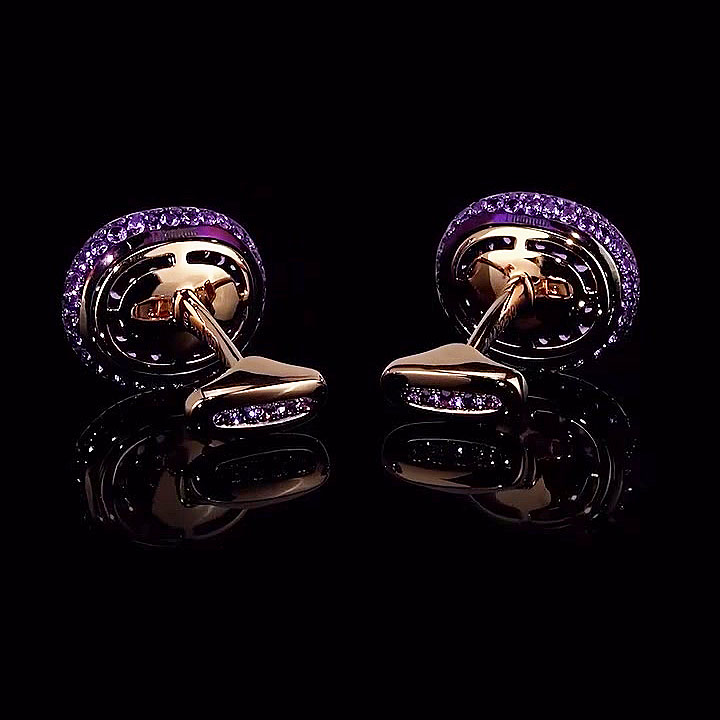 Micro-pave Setting Round Cut Amethyst Sapphire Stud Earrings