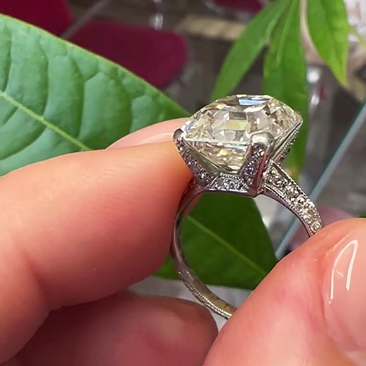 5ct Emerald Cut White Sapphire Engagement Ring
