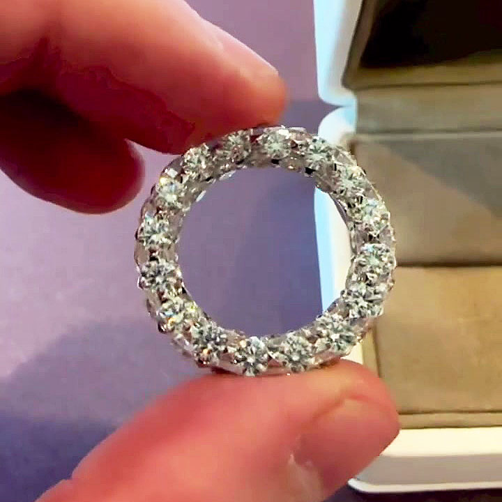 6.75ct Round Cut White Sapphire Eternity Ring