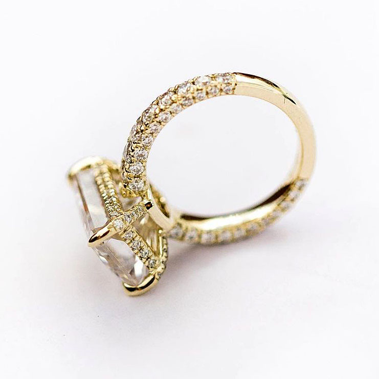 5ct Radiant Cut White Sapphire Engagement Ring