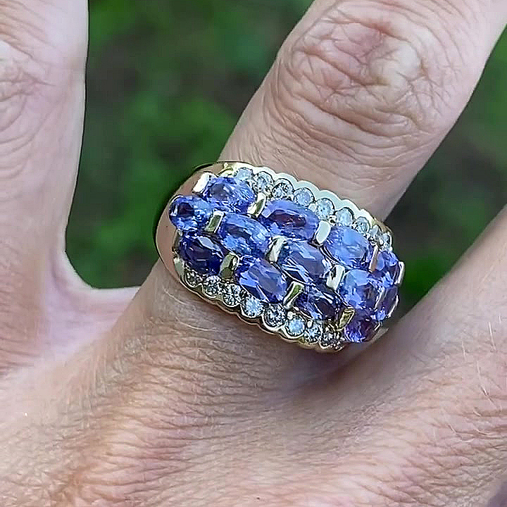 7.25ct Oval Cut Amethyst Sapphire Half Eternity Ring