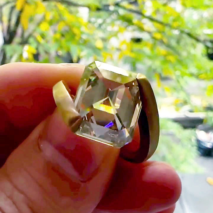 6ct Irregular Cut White Sapphire Men's Engagement Ring