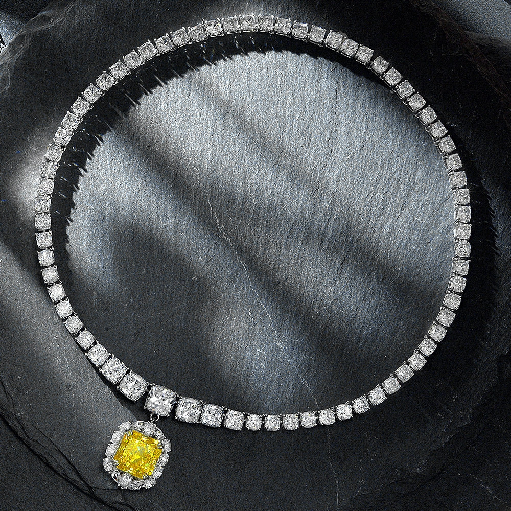 Luxury Radiant Cut Yellow Sapphire Necklace Choker