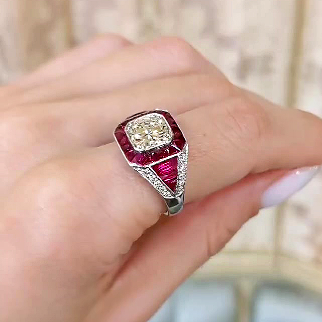 3ct Round Cut Ruby Sapphire Engagement Ring
