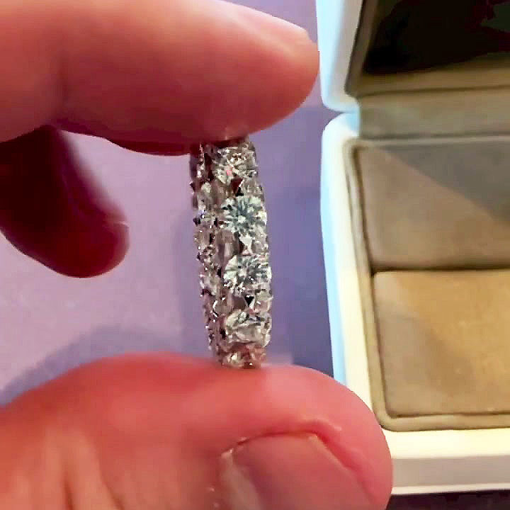 6.75ct Round Cut White Sapphire Eternity Ring