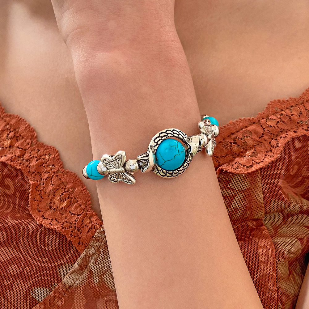 Trendy Turquoise Butterfly Handmade Bracelet