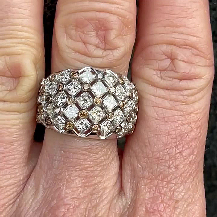 11.2ct Princess Cut White Sapphire Cocktail Ring