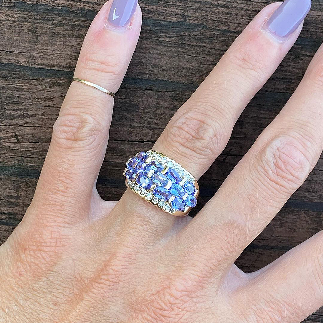 7.25ct Oval Cut Amethyst Sapphire Half Eternity Ring