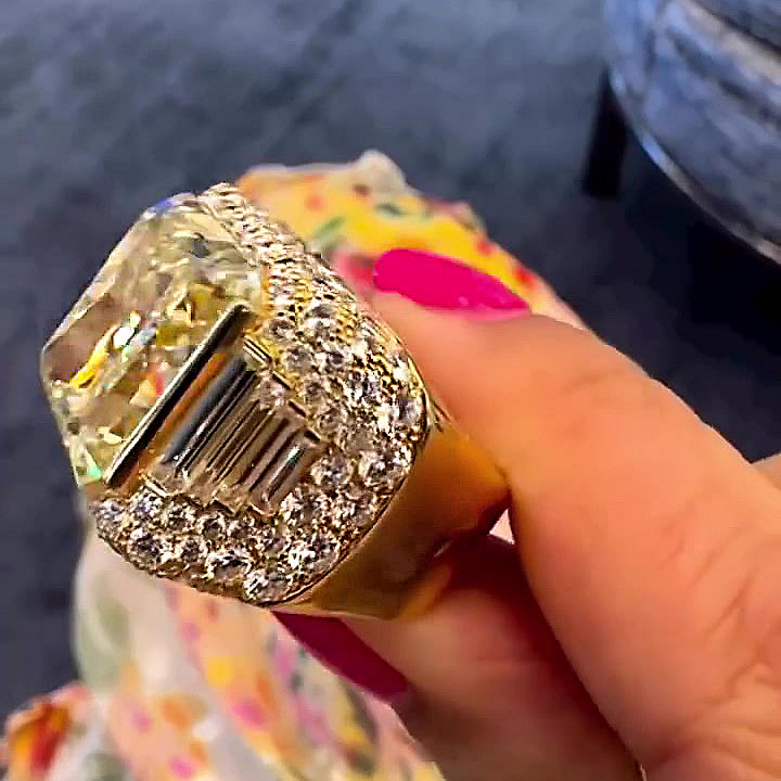 9ct Radiant Cut Yellow Sapphire Cocktail Ring