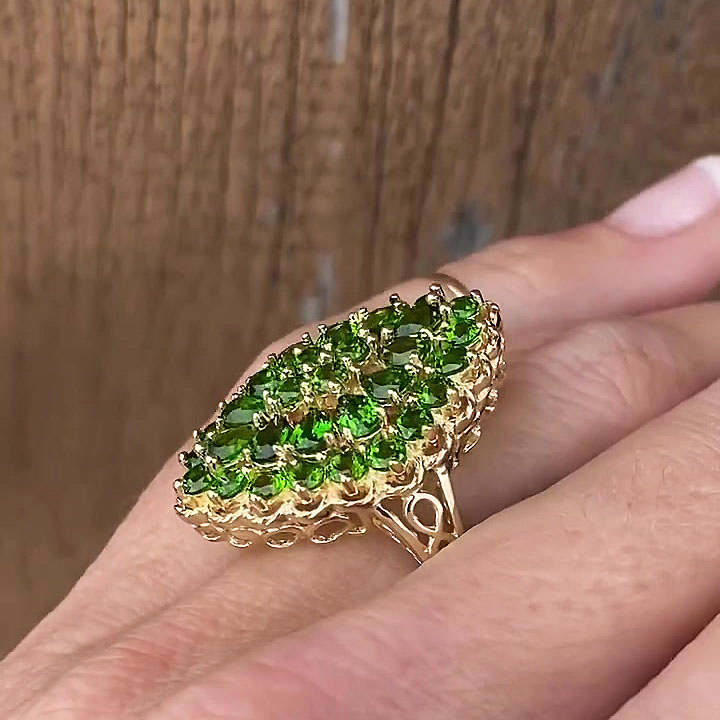 7.25ct Pear Cut Green Sapphire Eternity Ring