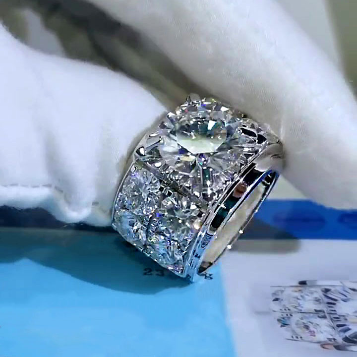 4ct Round Cut White Sapphire Engagement Ring