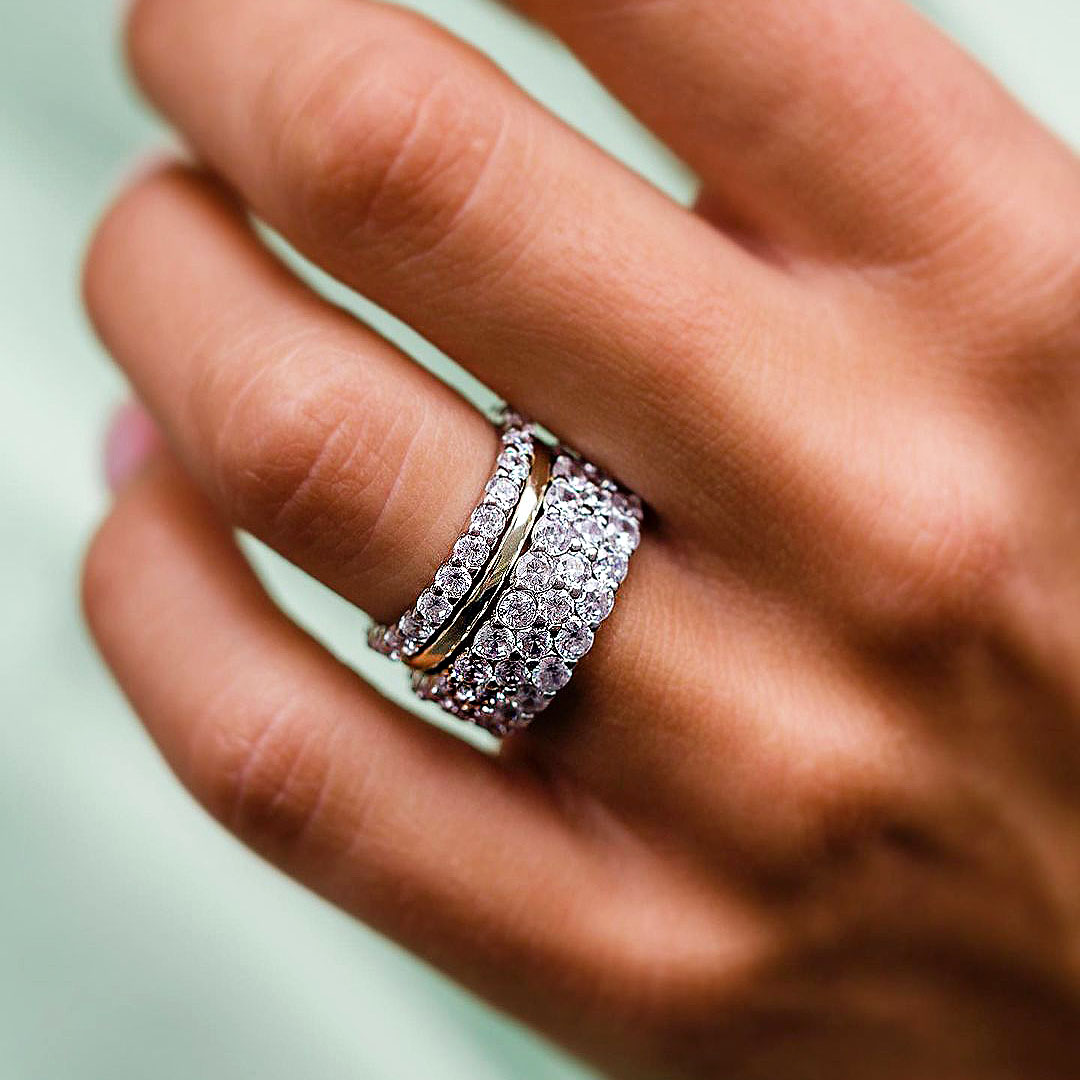 7.85ct Round Cut White Sapphire Wedding Set / 3pcs