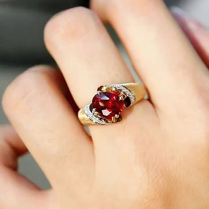 3ct Oval Cut Ruby Sapphire Engagement Ring