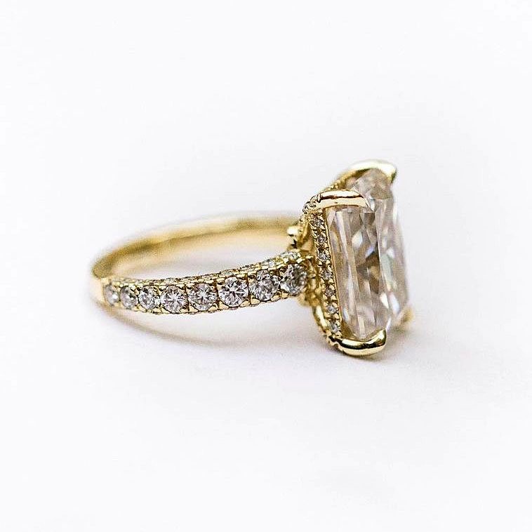 5ct Radiant Cut White Sapphire Engagement Ring