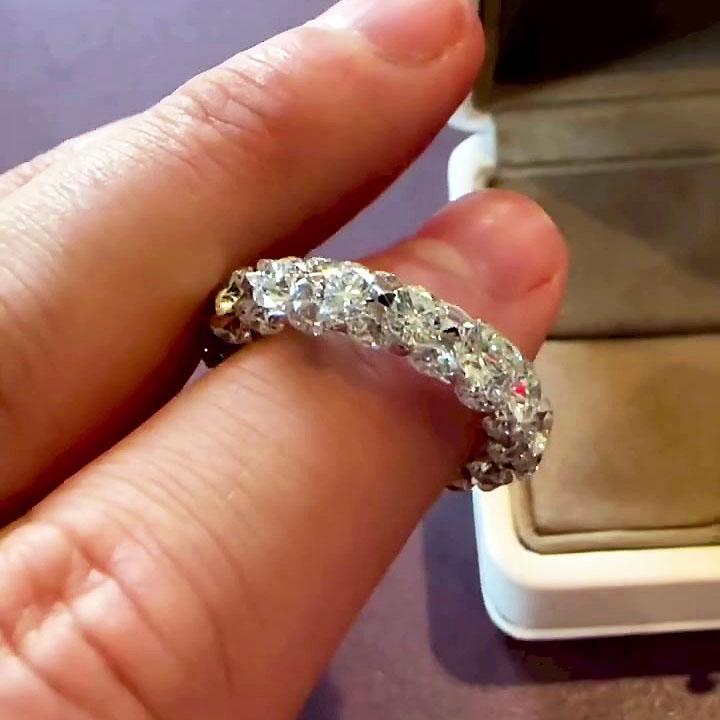 6.75ct Round Cut White Sapphire Eternity Ring