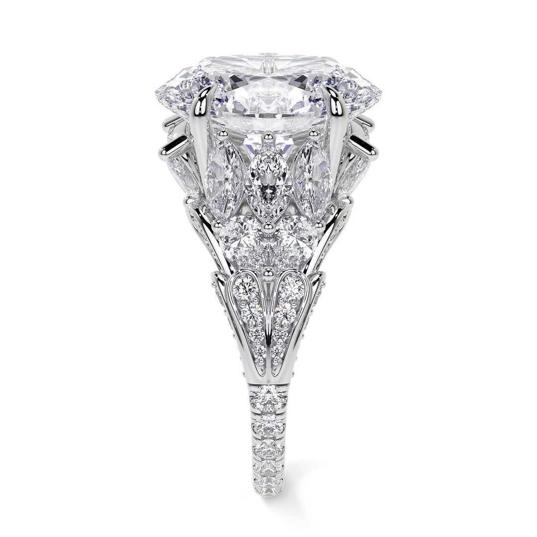 6ct Oval Cut White Sapphire Engagement Ring