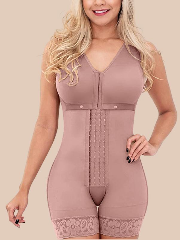 Compress Shapewear For Women HOOK AND EYE CLOSURE Adjustable Breast Support Tummy Control Bodysuit Bodyshaper
