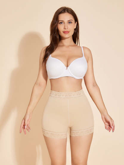 Hip Lift Shorts Tummy Control Panty Lifter No Trace for Women Plus Size - Beige