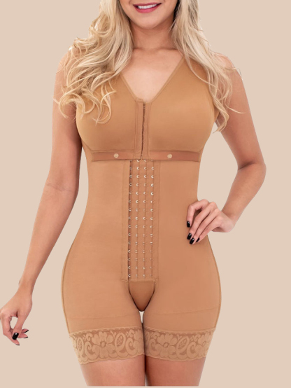 Compress Shapewear For Women HOOK AND EYE CLOSURE Adjustable Breast Support Tummy Control Bodysuit Bodyshaper