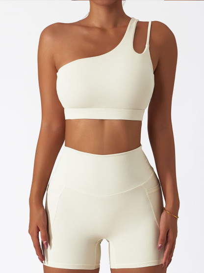 One Shoulder Asymmetrical Sports Bra