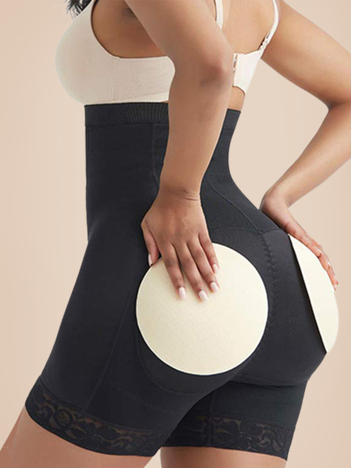 Strapless Padded Butt Lifter For Women High Waist Slimming Shapewear Eye N  Hook Tummy Control Shaping Shorts Underwear-ChicCurve