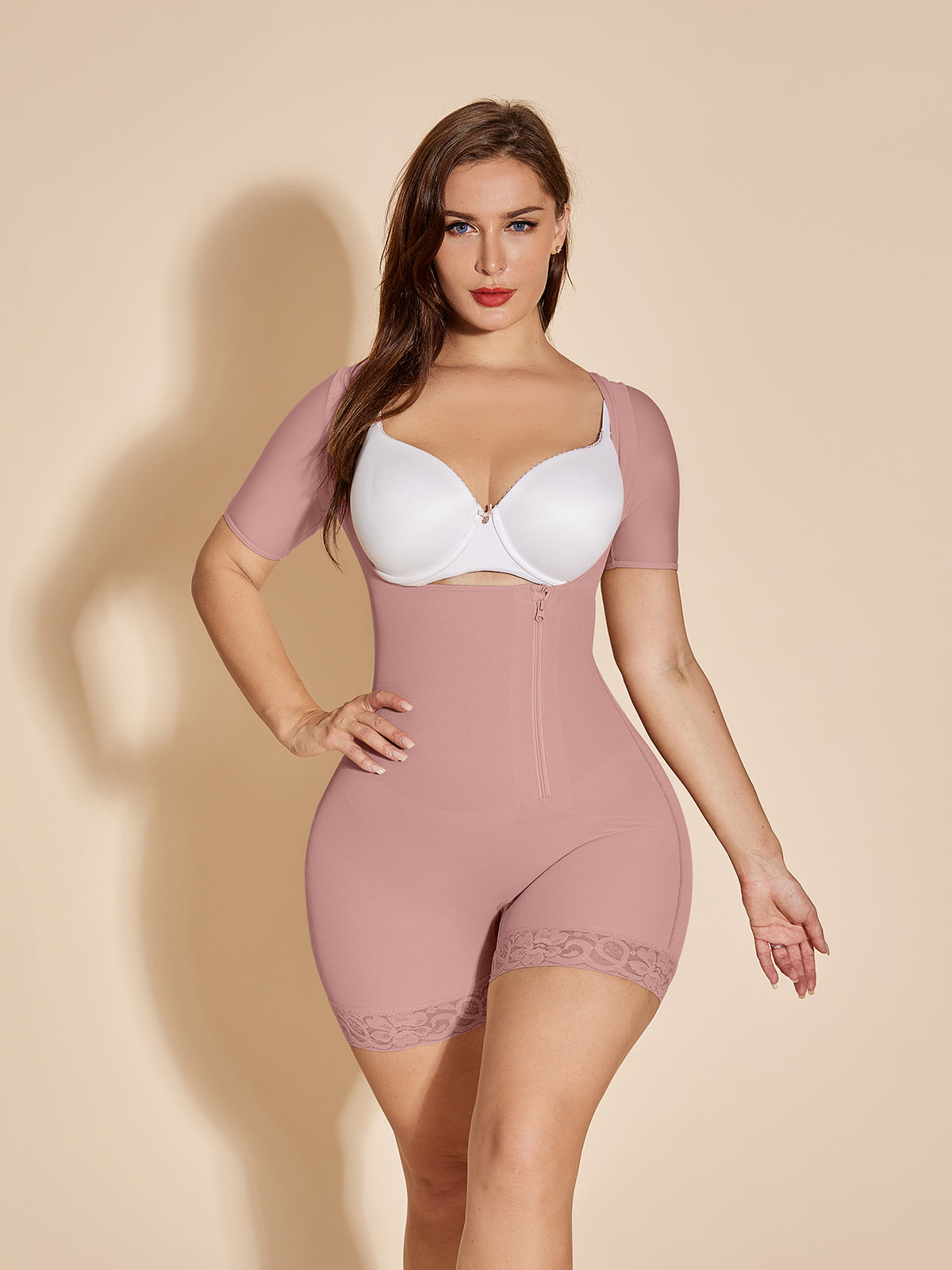 Open Bust Shapewear Hip Lift Faja Compression Postpartum Bodysuit