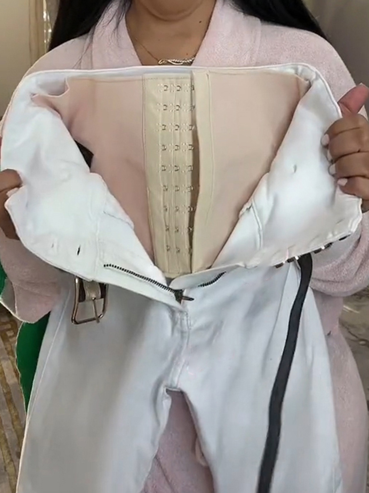 High Rise Curved Button Breasted Slimming Functional Skinny Jeans