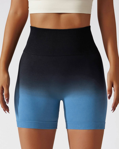 Ombre High-Rise Seamless Scrunch Butt Shorts