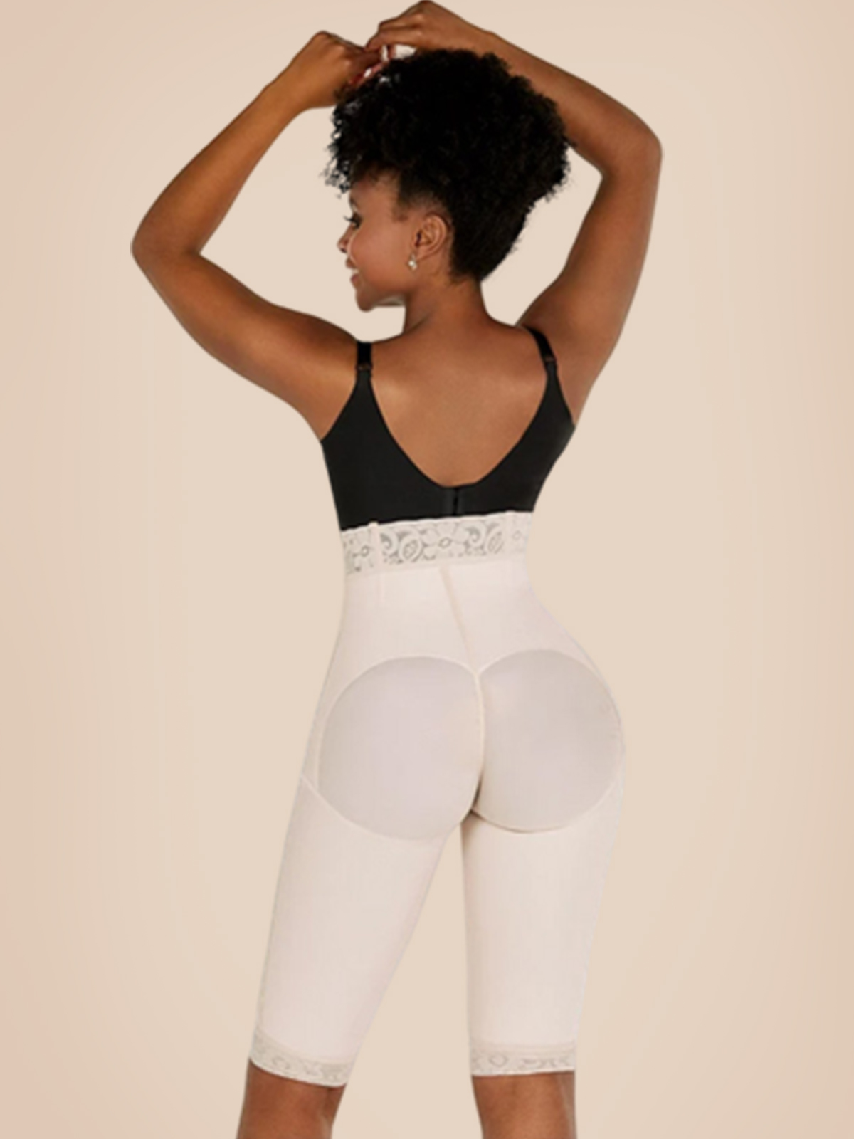 Double Compression High-Waisted Butt Lifting Shorts Knee Short And Lift Buttoks