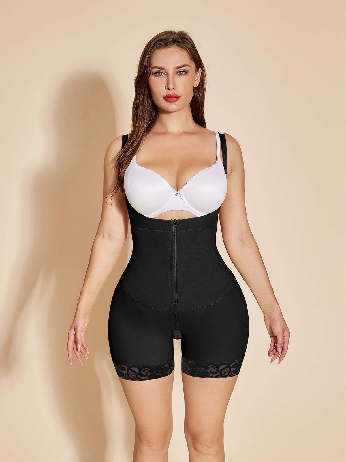 Open Bust Women Shapewear Butt Lifting Body Shaper - Black