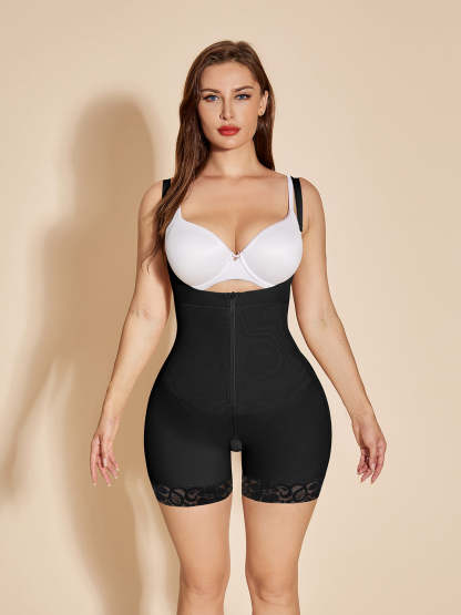 Open Bust Women Shapewear Butt Lifting Body Shaper - Black
