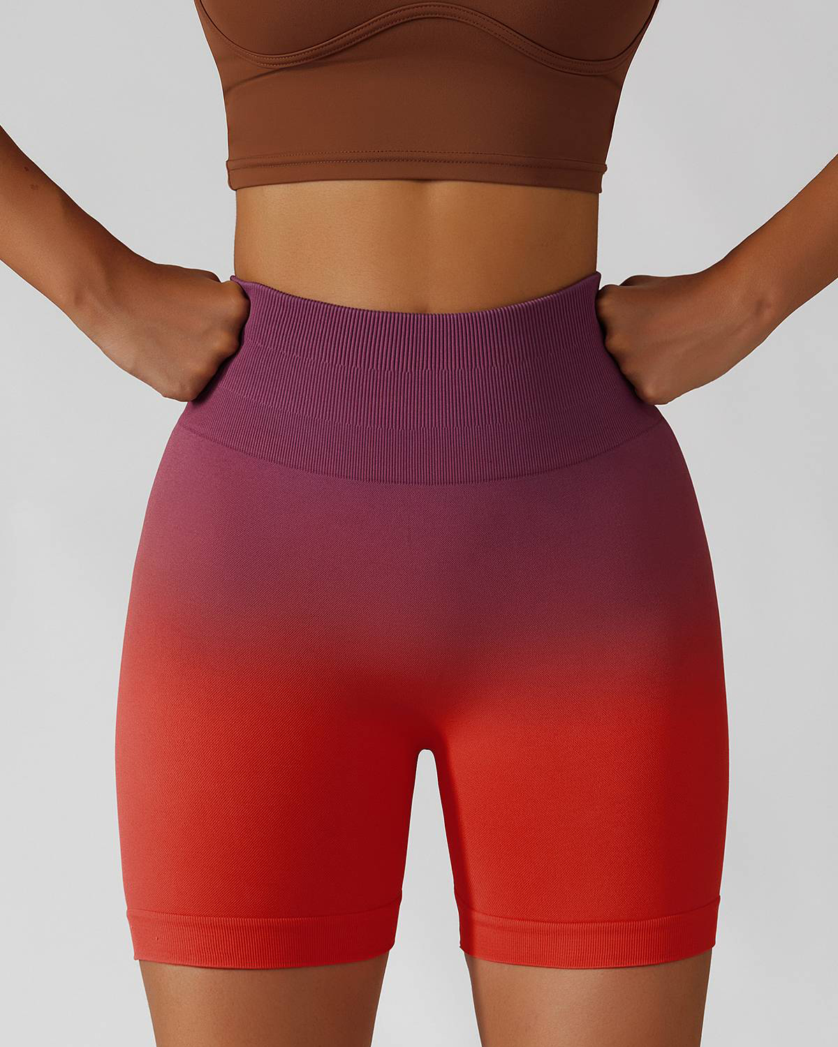 Ombre High-Rise Seamless Scrunch Butt Shorts