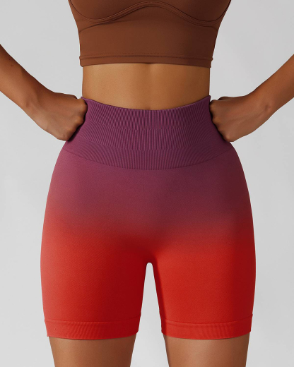 Ombre High-Rise Seamless Scrunch Butt Shorts