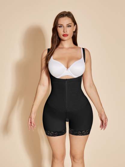 Open Bust Women Shapewear Butt Lifting Body Shaper - Black