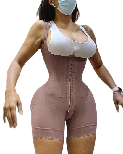 Women's Shapewear Hook And Eye Closure Tummy Control  Adjustable Crotch  Open Bust Bodysuit