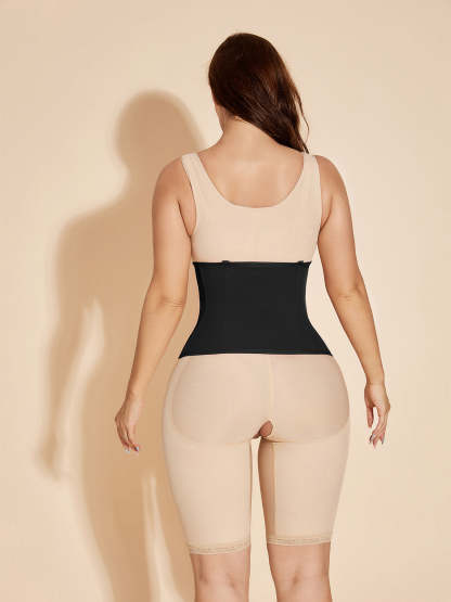 Hook-Eye Corset Waist Trainer Girdles - Black