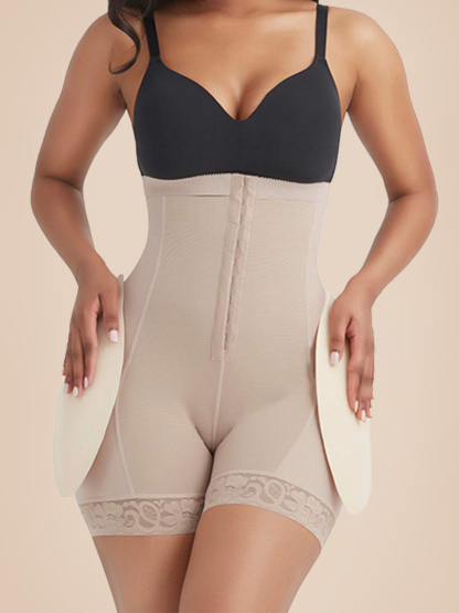 Strapless Padded Butt Lifter For Women High Waist Slimming Shapewear Eye N Hook Tummy Control Shaping Shorts Underwear