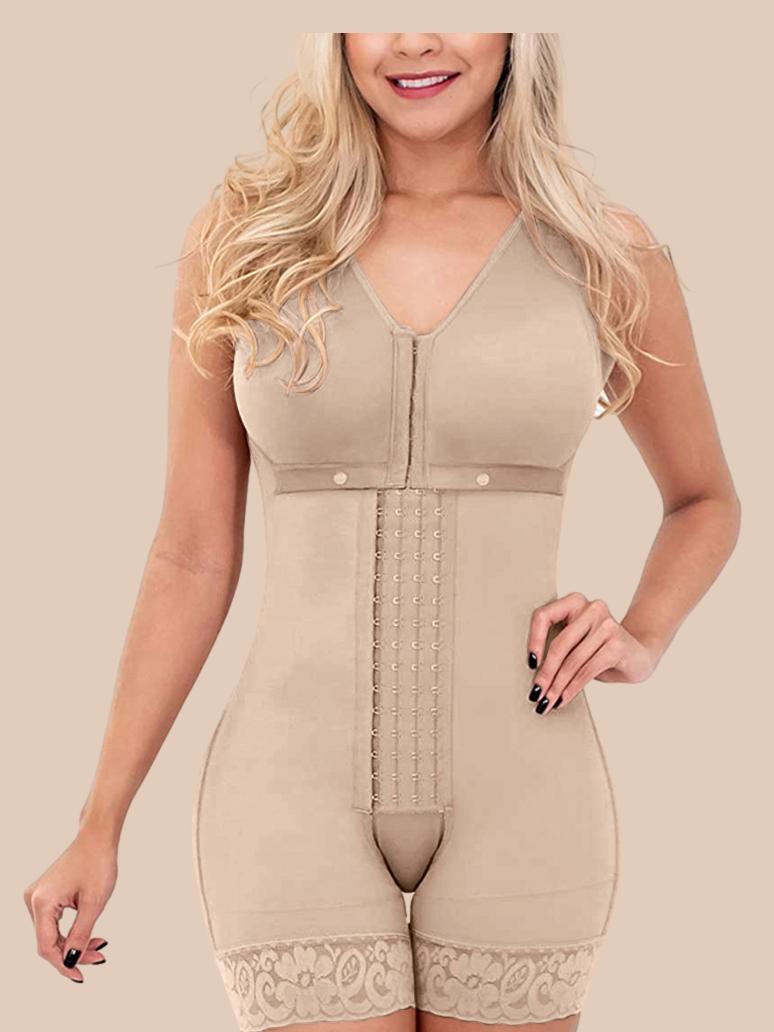 Compress Shapewear For Women HOOK AND EYE CLOSURE Adjustable Breast Support Tummy Control Bodysuit Bodyshaper