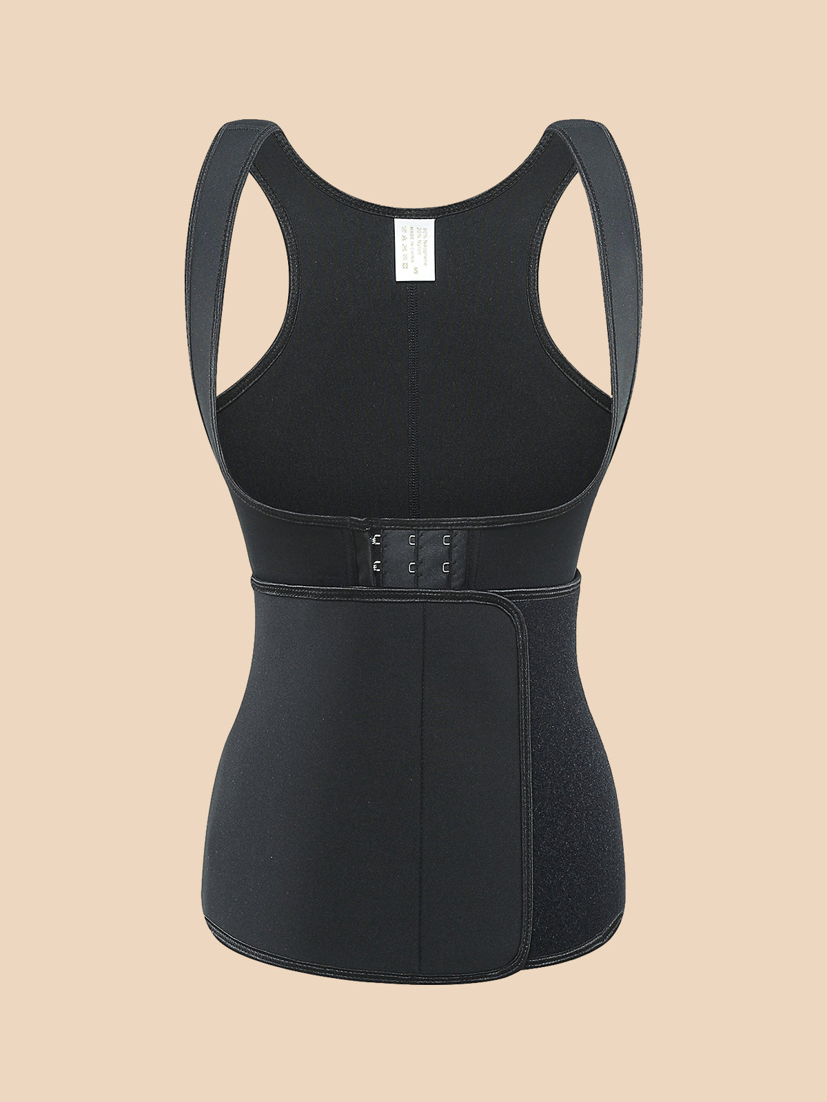 Wide-strap zipped vest button neoprene shapewear