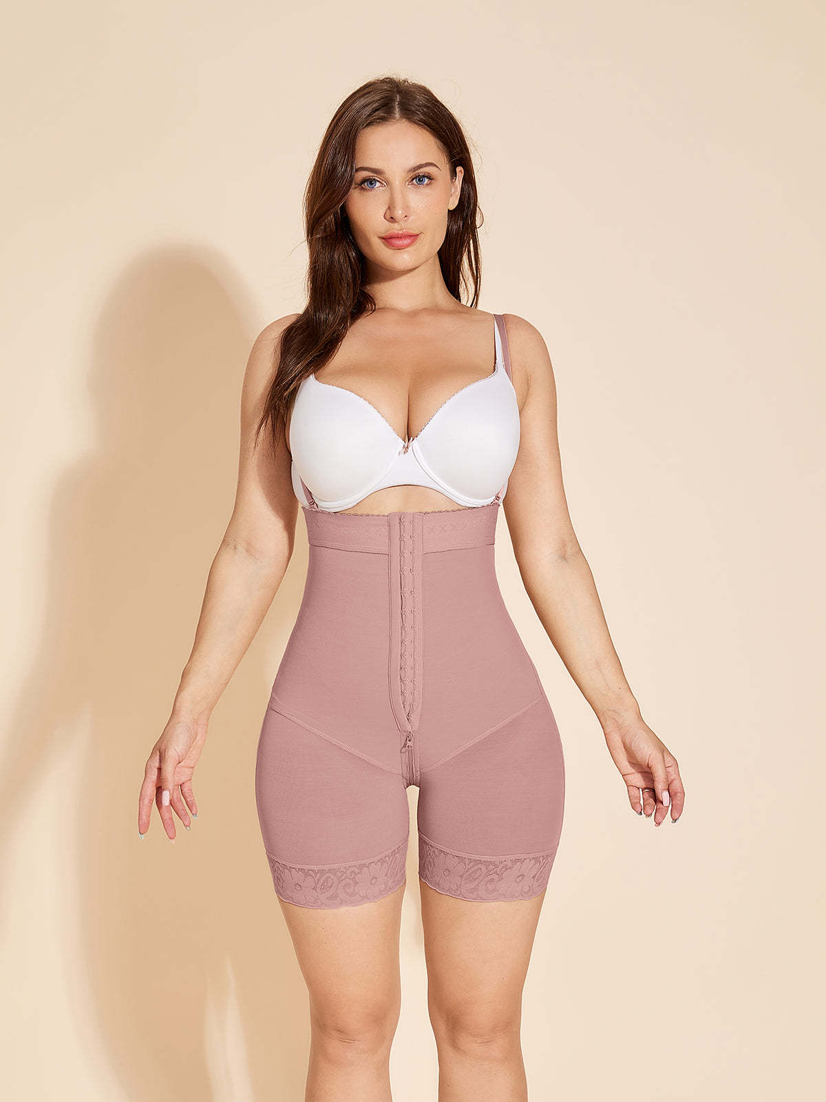 ChicCurve Women's Open Bust Shapewear - RosyBrown