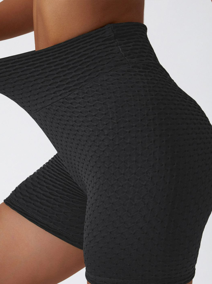 Textured High-Rise Biker Shorts